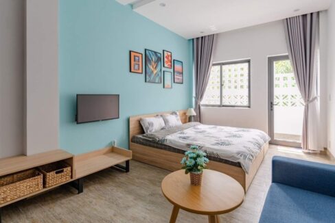 Studio apartment for rent in Son Tra area, spacious 50m2, near My Khe beach, Da Nang A464S